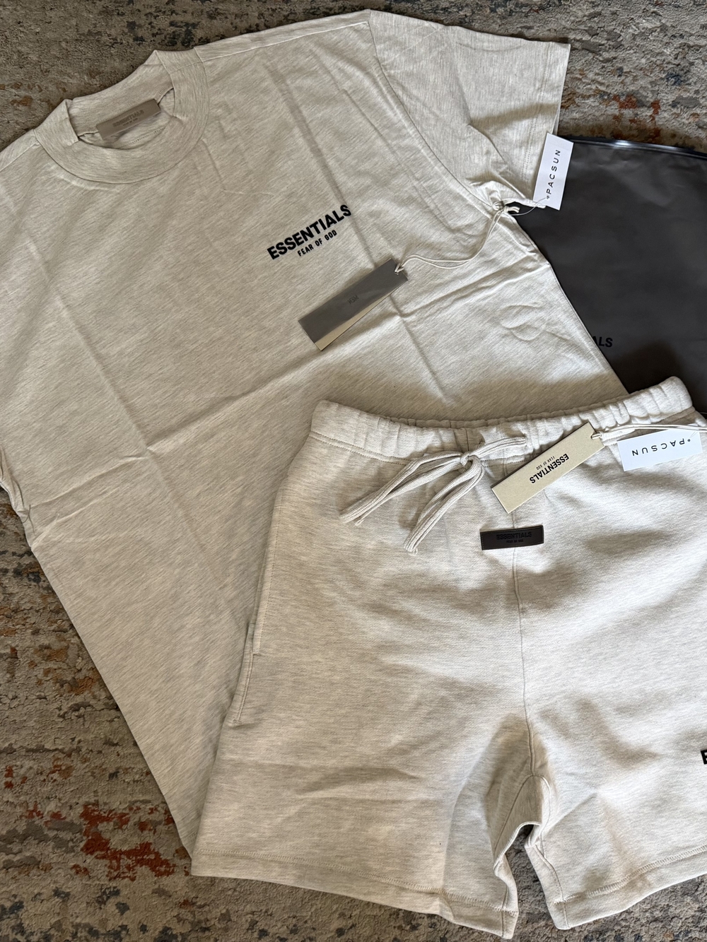 ESSENTIALS Men’s Light Oat Shorts+ T Shirt Set